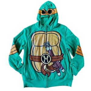 Michelangelo Teenage Mutant Ninja Turtles Zip Hoodie Boys Sz Large Nickelodeon